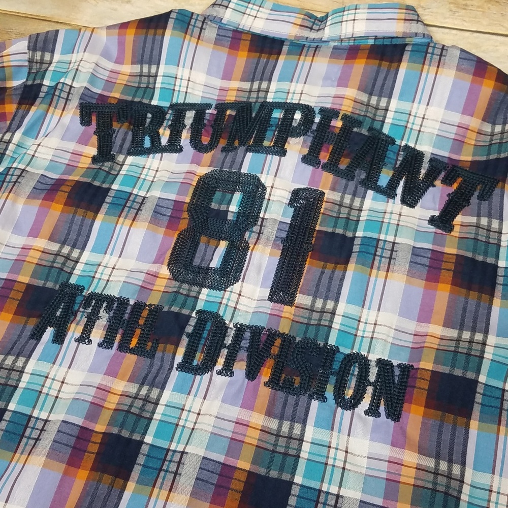 Raw Blue Swagnificent Triumph 81 Plaid Shirt XL